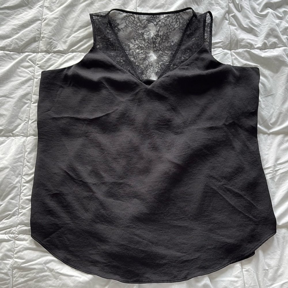 Express XL Black lace trim top, stunning!